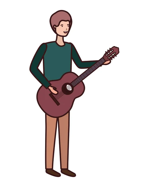Młody człowiek z gitarą — Wektor stockowy