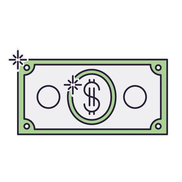 Ikon för isolerad dollar sedel — Stock vektor