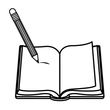 metin kitap ile izole kalem simgesi