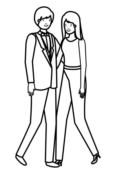 Νεαρό ζευγάρι της επιχείρησης χαρακτήρα avatar — Διανυσματικό Αρχείο