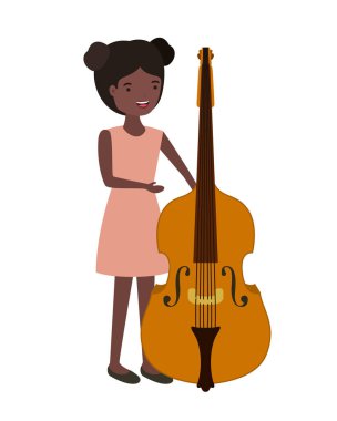 Keman karakteri ile genç kadın