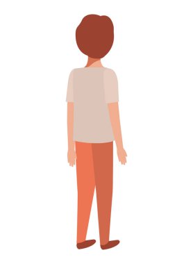 Genç çocuk geri avatar karakter