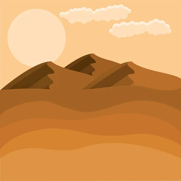 Wüste Sonnenuntergang Krippe Szene Hintergrund — Stockvektor