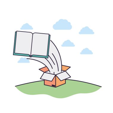 Kitaplar ile karton kutu geliyor