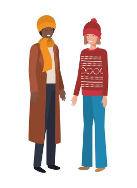 kış giysileri avatar karakter ile çift