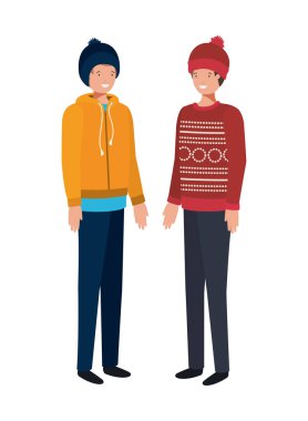 kış giysileri avatar karakter ile erkekler