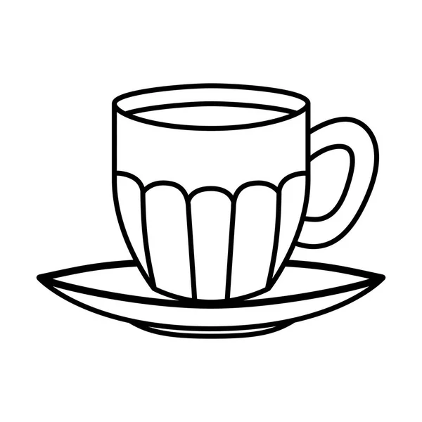 Taza de café con placa icono aislado — Vector de stock