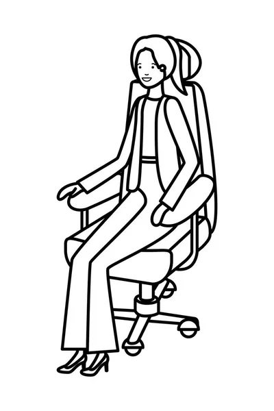 Işkadını ofis koltuğu avatar karakter oturan — Stok Vektör