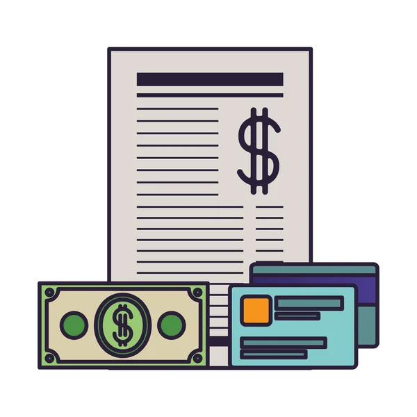 Document de paiement avec carte de crédit — Image vectorielle