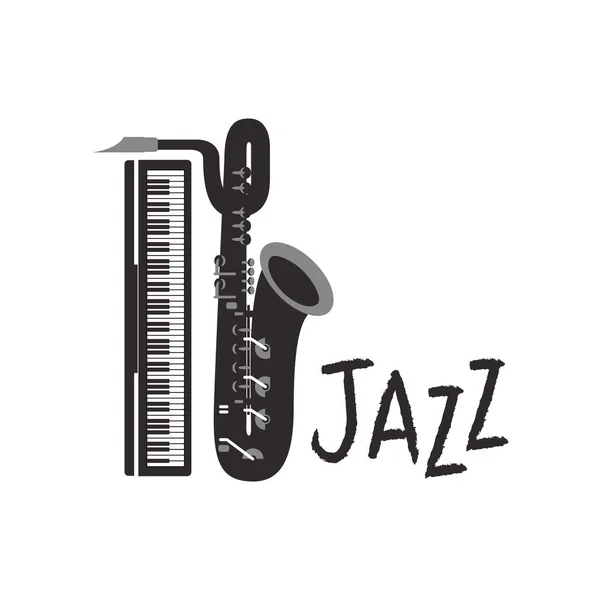Jazz label with saxophone icon — Stock Vector