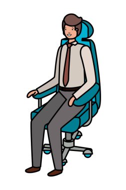 ofiste iş işadamı karakter Avatar oturan