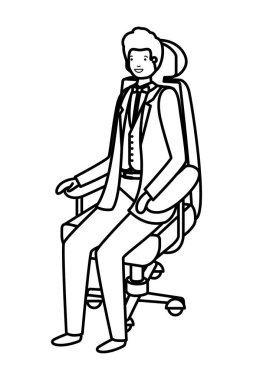 ofiste iş işadamı karakter Avatar oturan