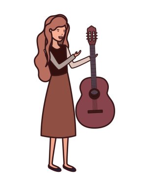 gitar karakteri ile genç kadın