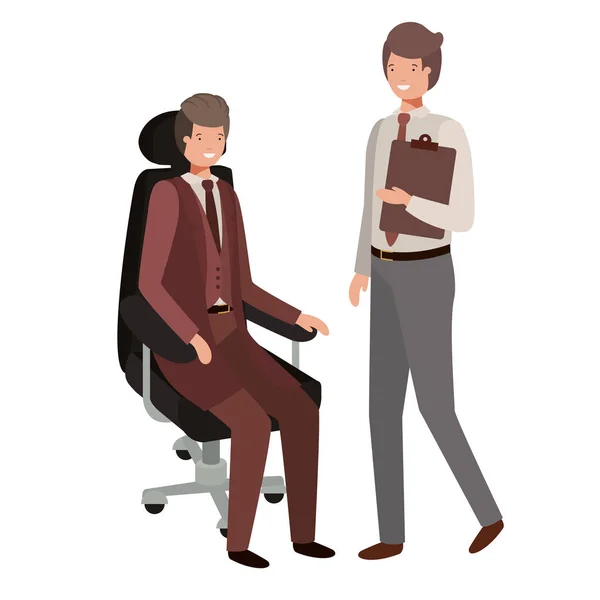 Hombres de negocios carácter avatar — Vector de stock