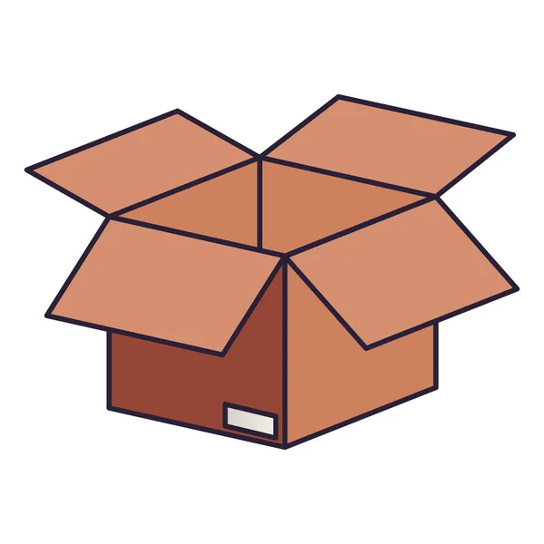 Caja de cartón abierta icono aislado — Vector de stock