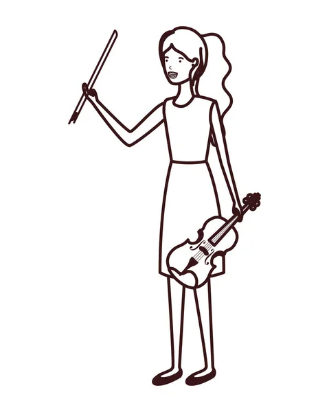 Девушка со скрипичным характером — стоковый вектор