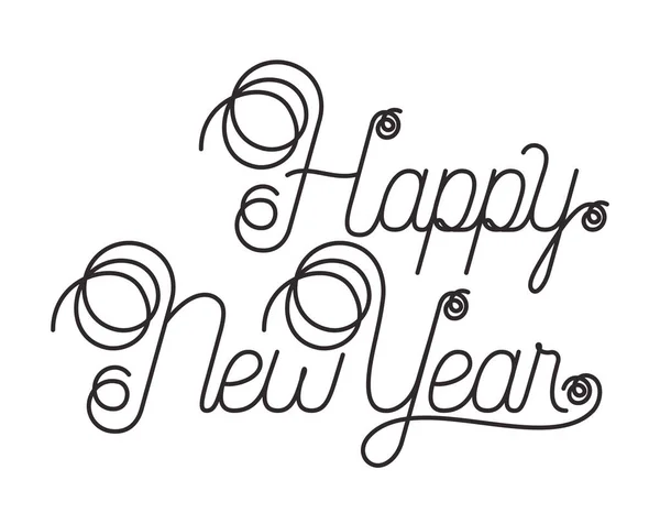 Happy New Year geïsoleerd icoon — Stockvector