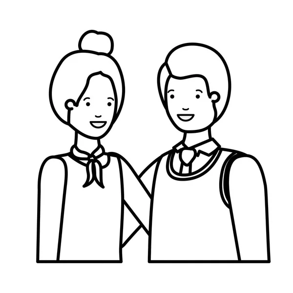 Young couple of business avatar character — ストックベクタ