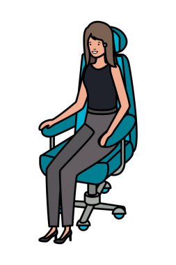 işkadını ofis koltuğu avatar karakter oturan