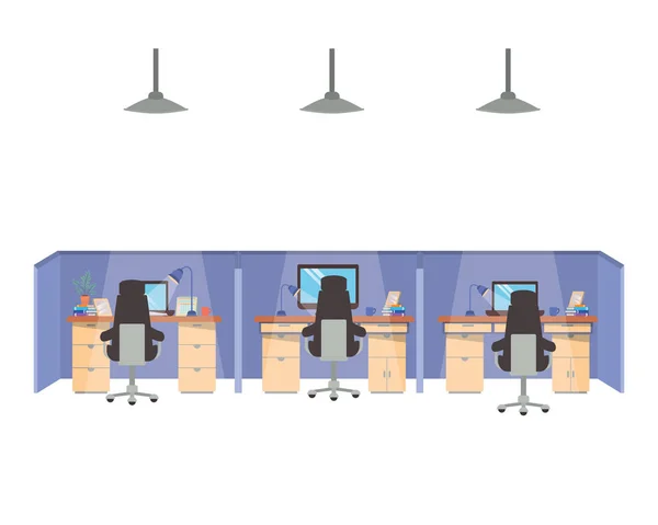 Cubículos de trabalho ícone isolado — Vetor de Stock