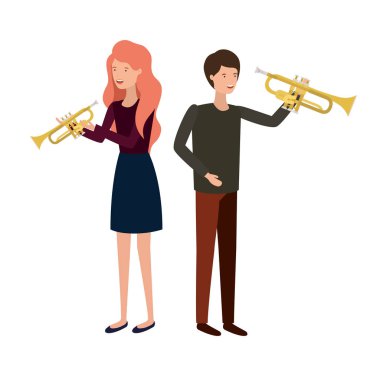 müzik aletleri avatar karakter ile çift