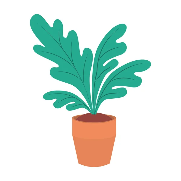 Maison plante pot isolé icône — Image vectorielle