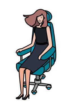 işkadını ofis koltuğu avatar karakter oturan