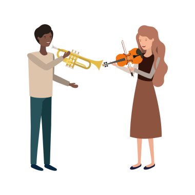 müzik aletleri avatar karakter ile çift