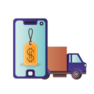 satın alma etiketi izole akıllı telefon simgesi