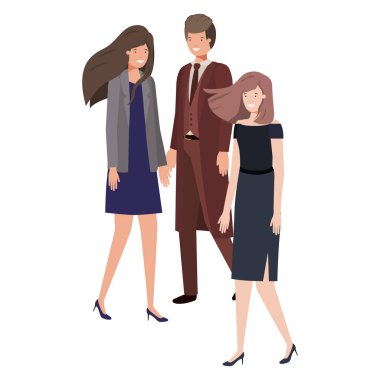 Grup iş insanlar avatar karakter