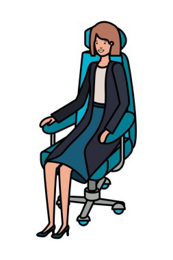 işkadını ofis koltuğu avatar karakter oturan