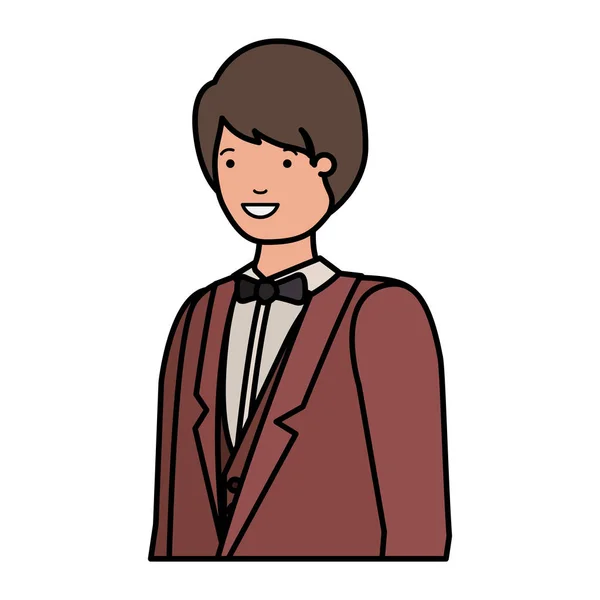 Joven hombre de negocios carácter avatar — Vector de stock