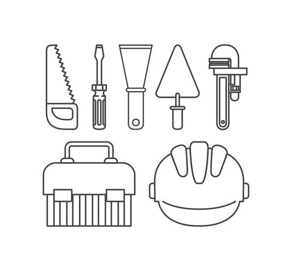 Construction tools set items — Stock Vector