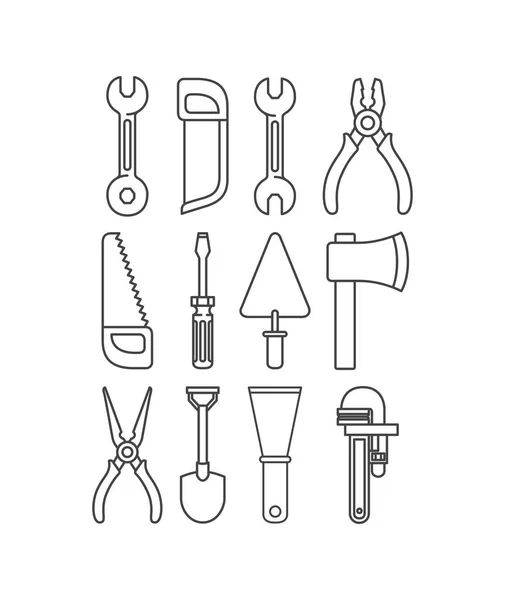 Construction tools set items — Stock Vector