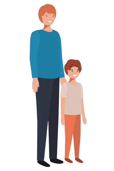 Personaggio avatar padre e figlio — Vettoriale Stock