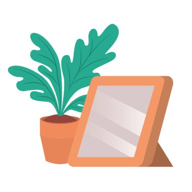 portre ve houseplant izole simgesi