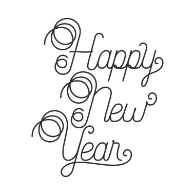 mutlu yeni yıl izole simgesi