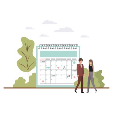 Takvim hatırlatma avatar karakter ile iş çift