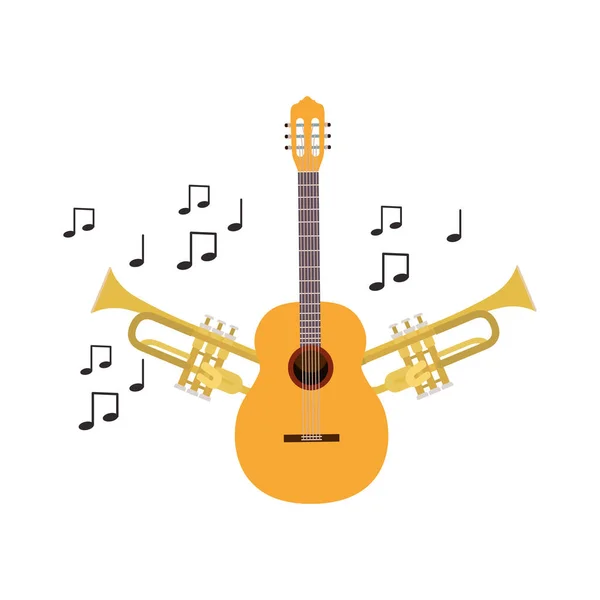 Musical instruments isolated icon — Stock Vector