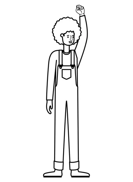 Tulum avatar karakter kadar el ile adam — Stok Vektör