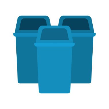 Çöp izole mavi simge