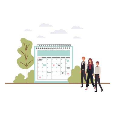 Takvim hatırlatma ile insanlar iş grubu