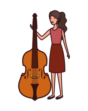 Keman karakteri ile genç kadın