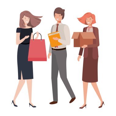 Grup iş insanlar eleman avatar karakter