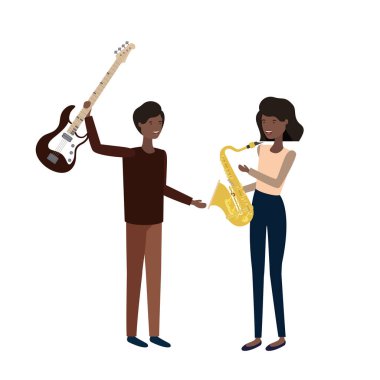 müzik aletleri avatar karakter ile çift