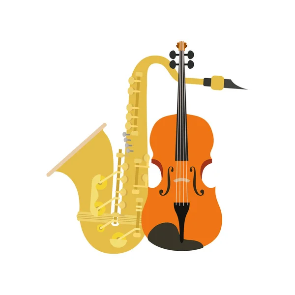 Musical instruments isolated icon — Stock Vector