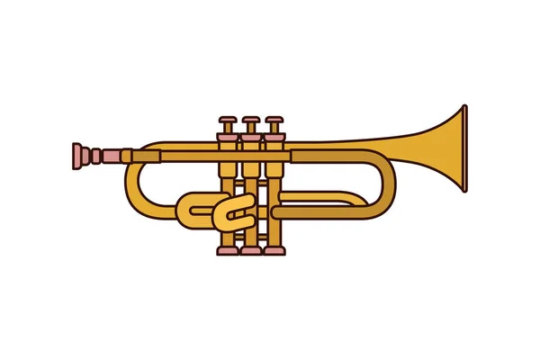 Instrument de musique trompette icône — Image vectorielle