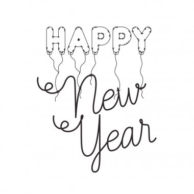 mutlu yeni yıl izole simgesi