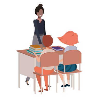 sınıf öğrencileri ile kadın öğretmen