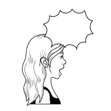 konuşma balonu avatar karakter olan kadın
